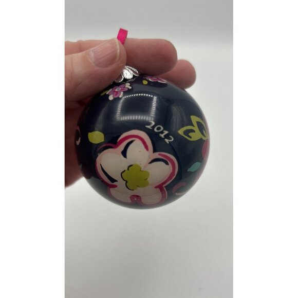 Vera Bradley Ornaments Christmas Set Of 2 Floral Pink Ribbon 2012 w/Gift Boxes - Picture 6 of 6
